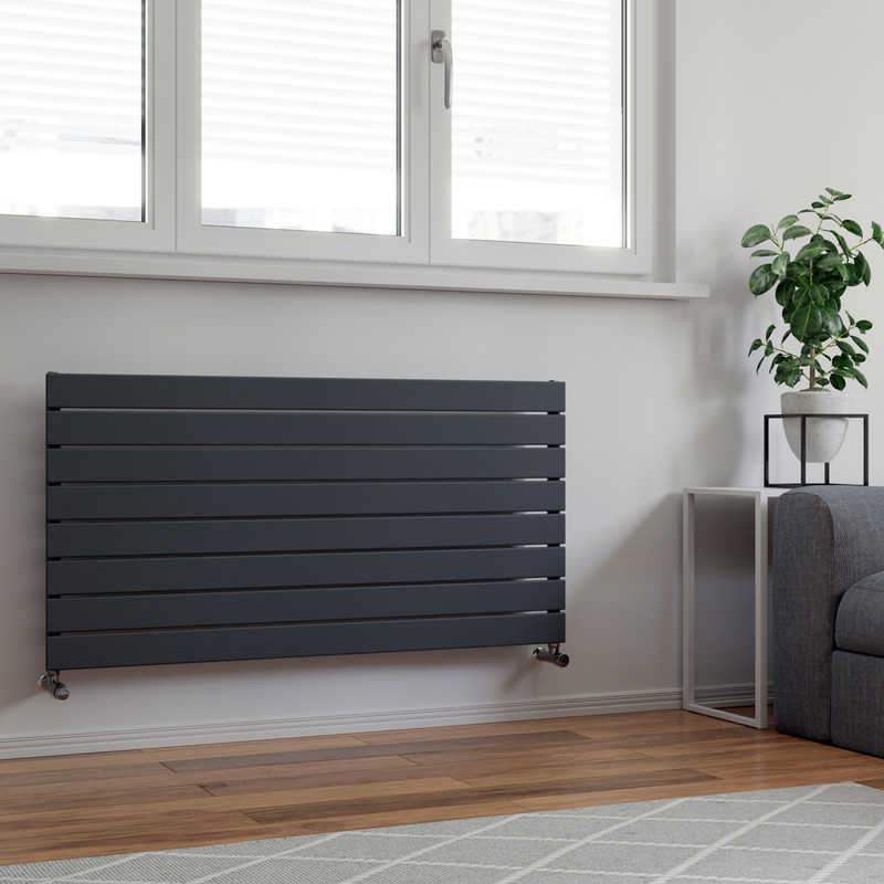 Ximax Oxford Single Horizontal Designer Radiator 595 x 1200mm 2597Btu Anthracite