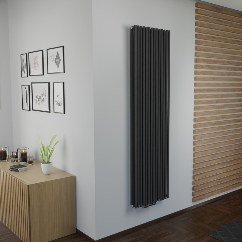 Ximax Kingston Duo Vertical Designer Radiator 1800 x 505mm 4858Btu Anthracite Structure
