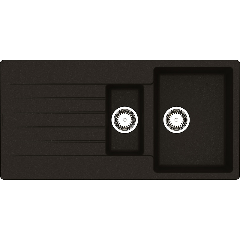 Reginox Harlem Reversible Composite Kitchen Sink & Drainer 1.5 Bowl Black