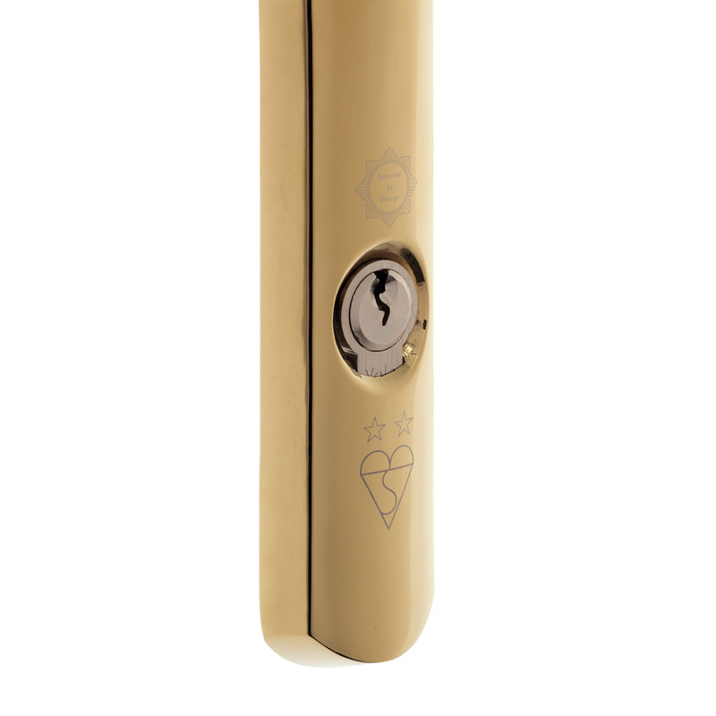 Yale PVCu TS007 2 Star Platinum Security Handle Polished Gold