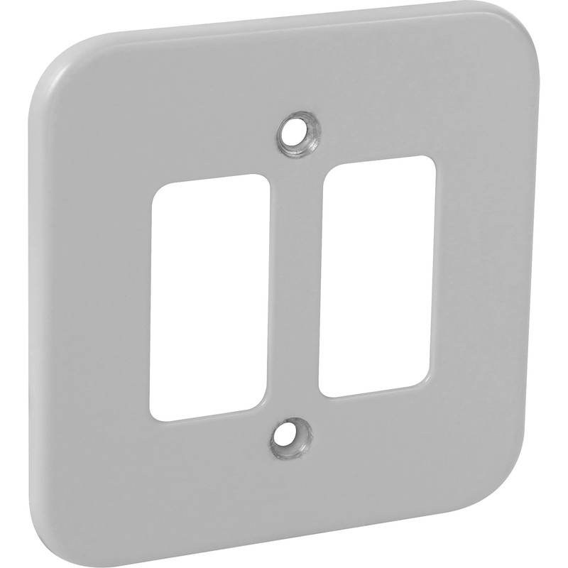 Crabtree Rockergrid Metal Front Plate 2 Gang