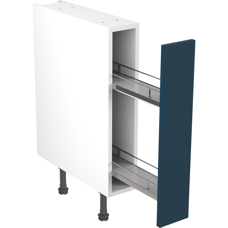 Kitchen Kit Flatpack Shaker Kitchen Cabinet Pull Out Base Unit Ultra Matt Indigo Blue 150mm