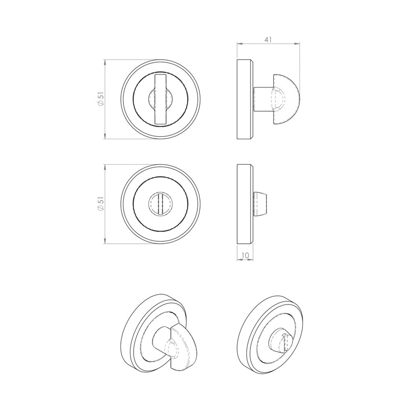Serozzetta Turn & Release On Round Rose Polished Nickel