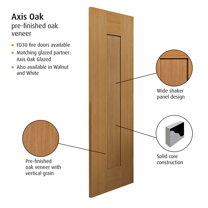 Axis Oak Internal Door Pre-Finished 35 x 1981 x 686mm