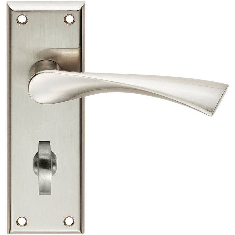 Serozzetta Venti Door Handles Bathroom Satin Nickel