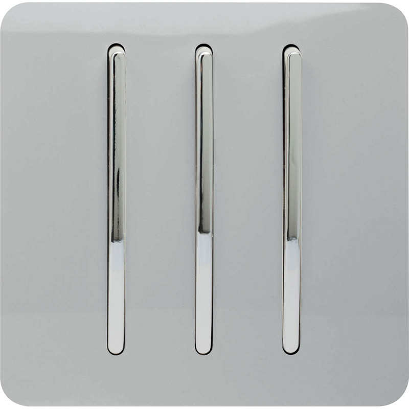 Trendiswitch Silver 3 Gang 2 Way 10 Amp Switch 3 Gang 2 Way