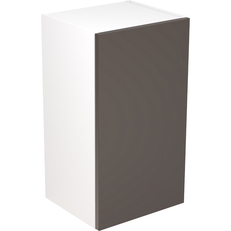 Kitchen Kit Flatpack Slab Kitchen Cabinet Wall Unit Super Gloss Graphite 400mm