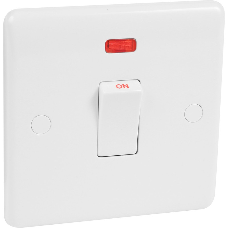 Wessex White 20A DP Switch Neon