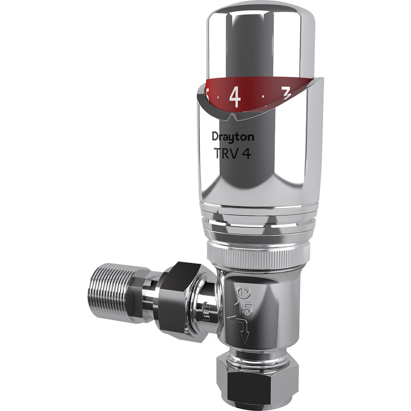Drayton TRV4 All Chrome 15mm Angled