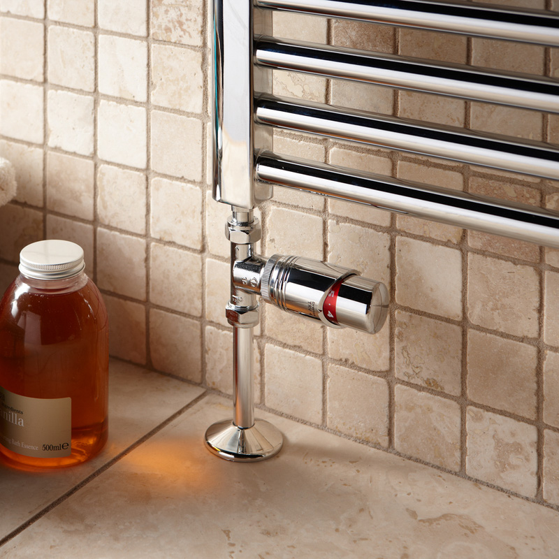 Drayton TRV4 All Chrome 15mm Angled with Lockshield