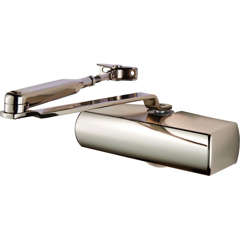 Plated Full Cover Overhead Door Closer Size 3 Fixed Power Polished Nickel