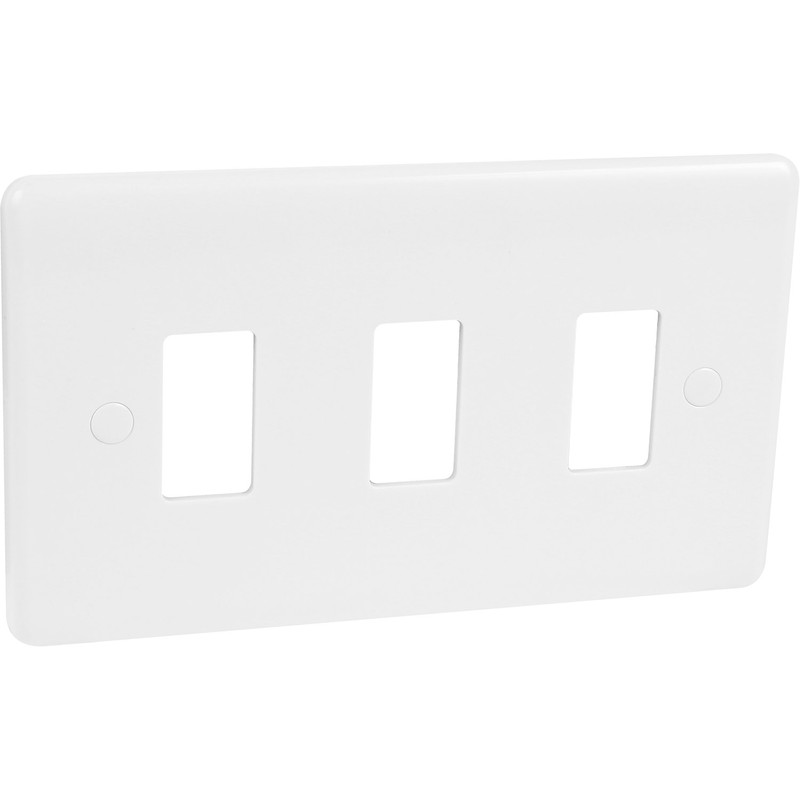 Wessex White Grid Face Plate 3 Gang