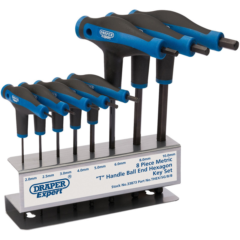 Draper Expert Soft Grip T Handle Hex Key Set
