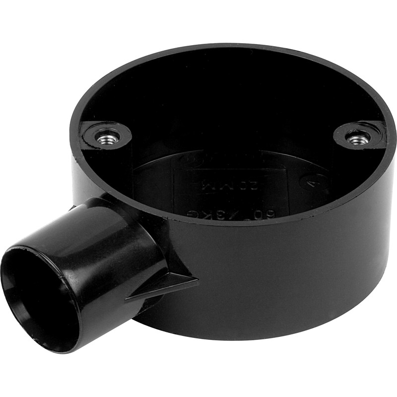 25mm PVC Conduit Box 1 Way End Box Black