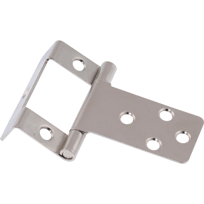 Single Cranked Flush Hinge Bright Zinc 50mm