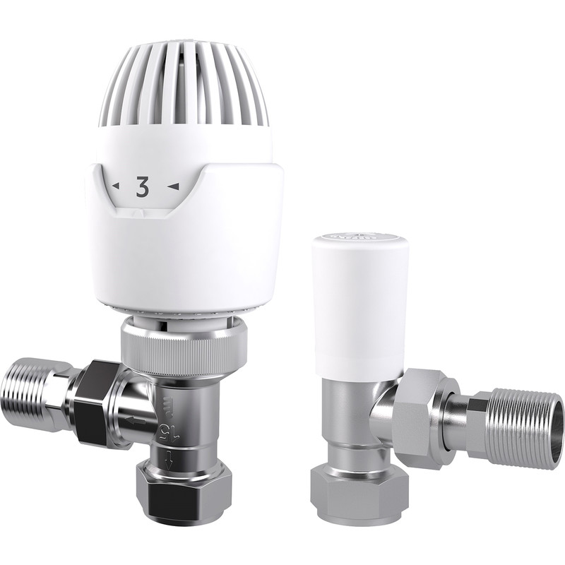 Drayton RT212 TRV Chrome 15mm Angled with Lockshield