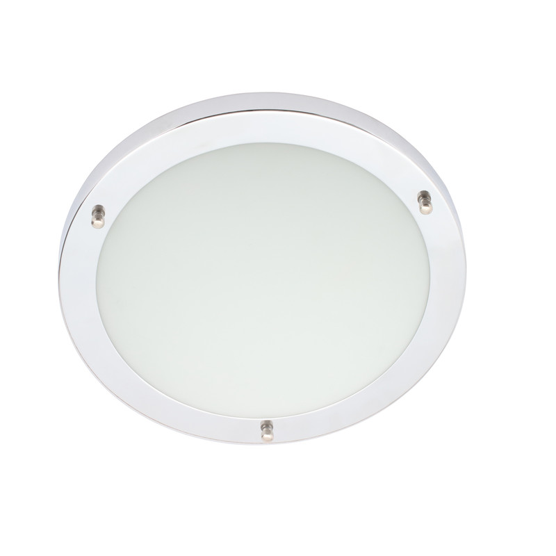 Delphi Flush Bathroom Ceiling Light IP44 2 x ES 310mm ES Chrome
