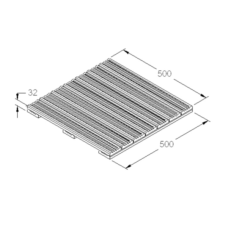 Forest Garden Ridged Deck Tile 50cm(h) x 50cm(w)