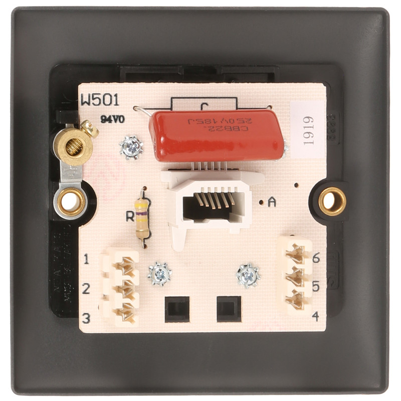 Power Pro Anthracite Telephone Socket Slave