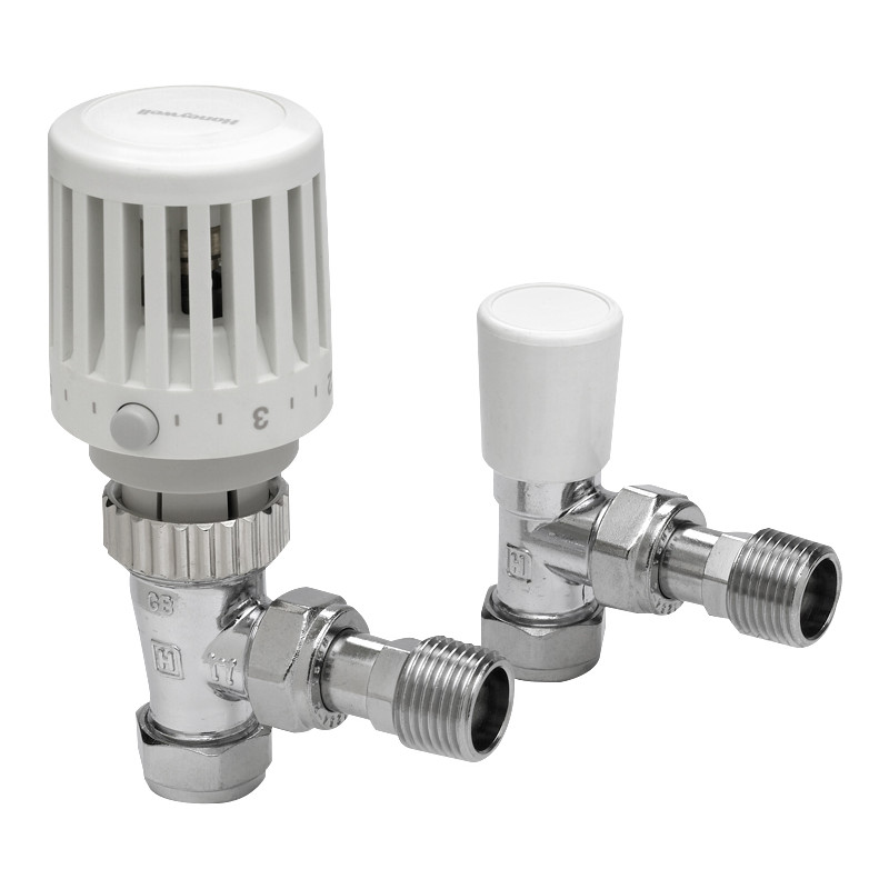 Honeywell Home Valencia Traditional TRV 15mm Angled with Lockshield