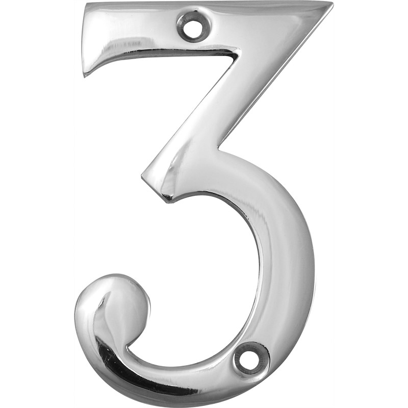 Chrome Numeral 75mm 3