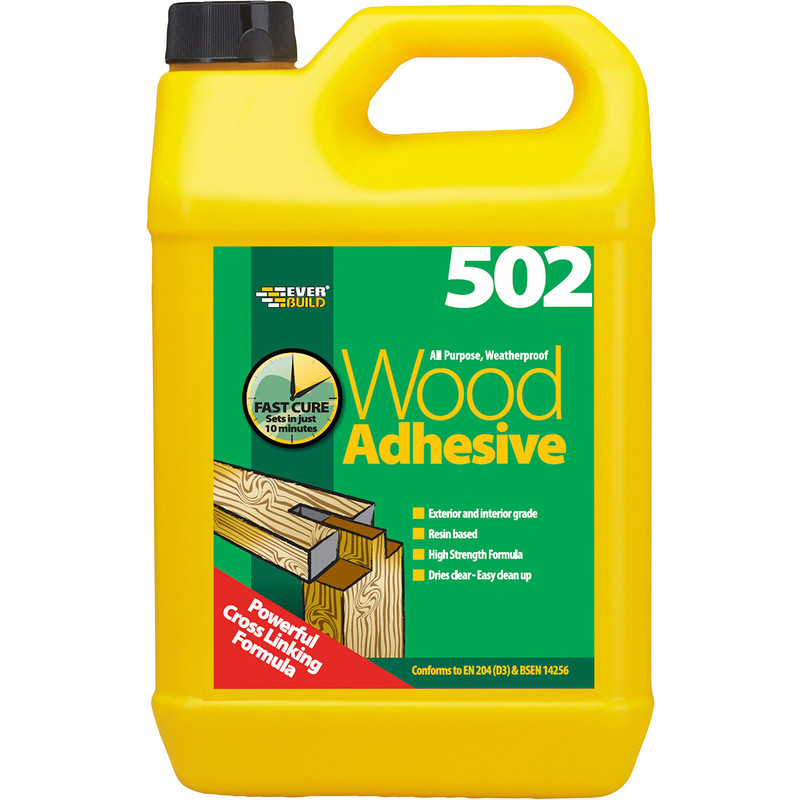 Everbuild 502 Interior & Exterior PVA Wood Glue 5L