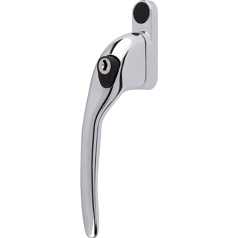 Yale PVCu Offset Lockable Window Handle Left Hand Polished Chrome