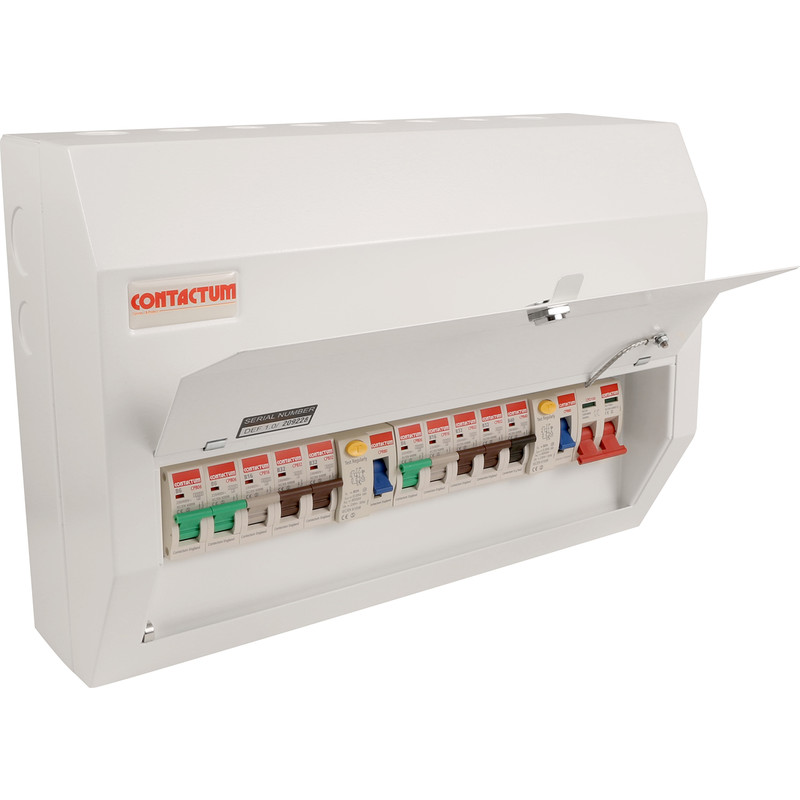 Contactum High Integrity Dual Type A RCD + 10 MCBs Consumer Unit 10 Way