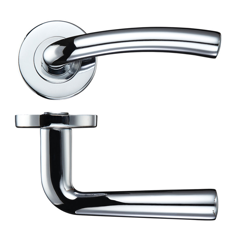 Stanza Seville Lever on Rose Door Handles Polished Chrome