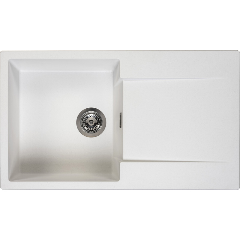 Reginox Amsterdam Reversible Composite Kitchen Sink & Drainer Single Bowl White