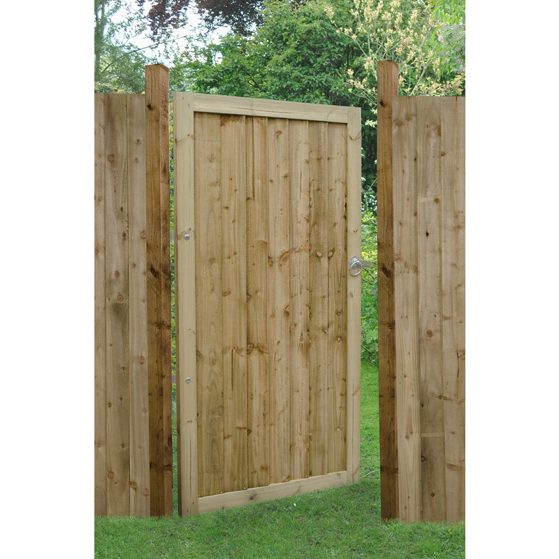 Forest Garden Pressure Treated Square Board Gate 180cm (h) x 92cm (w) x 4.4cm (d)
