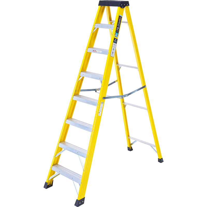 TB Davies Fibreglass Swingback Step Ladder 8 Tread SWH 2.8m