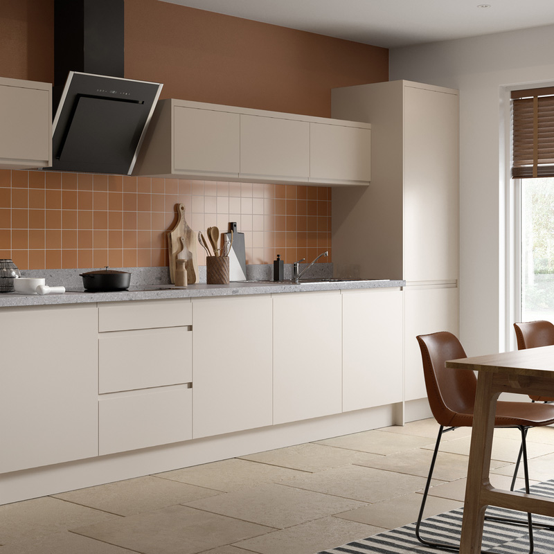 Kitchen Kit Ready Made J-Pull Kitchen Cabinet Base Unit Ultra Matt Cashmere 400mm