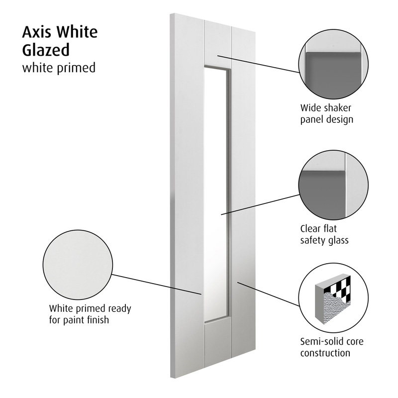 Axis White Glazed Internal Door 35 x 1981 x 762mm