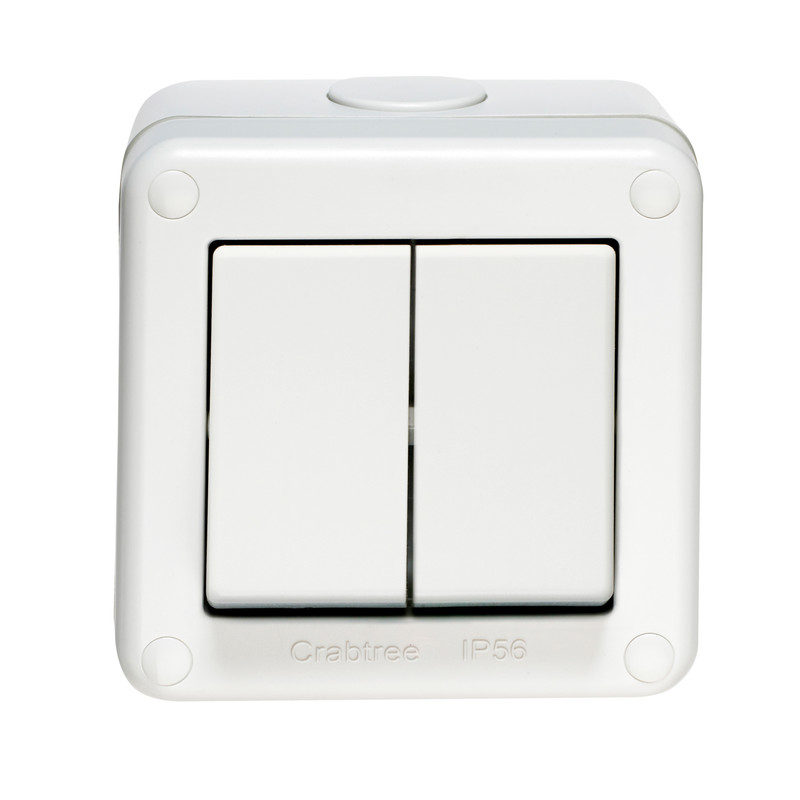 Crabtree IP56 20A Switch 2 Gang 2 Way