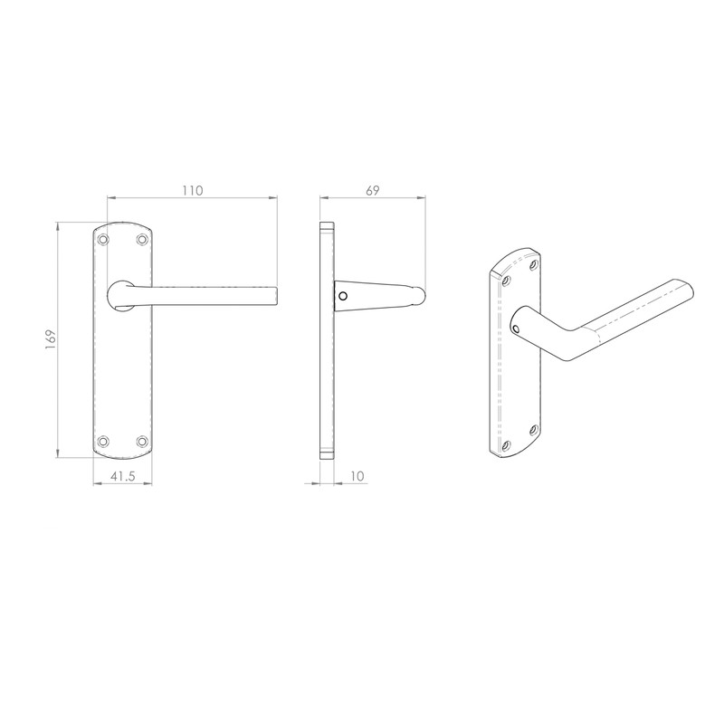 Serozzetta Uno Door Handles Latch Polished Chrome