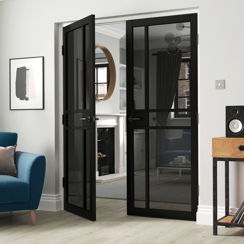 City Black Tinted Glass Internal Door 35 x 1981 x 762mm