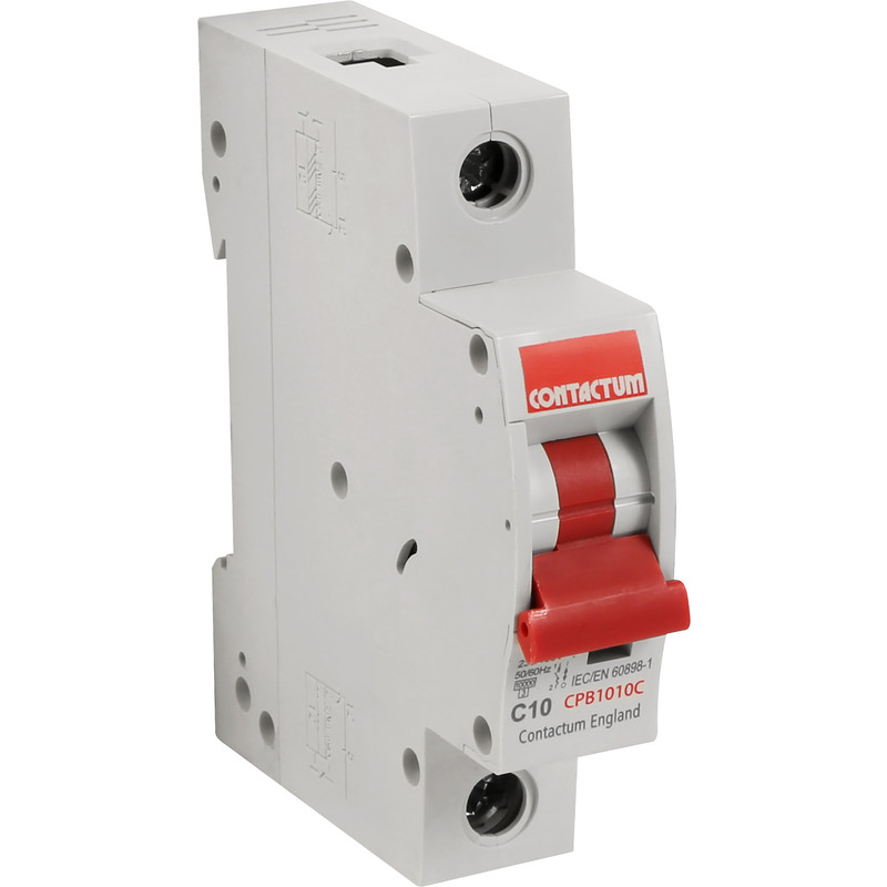 Contactum Single Pole C Curve MCB 10A 10kA SP