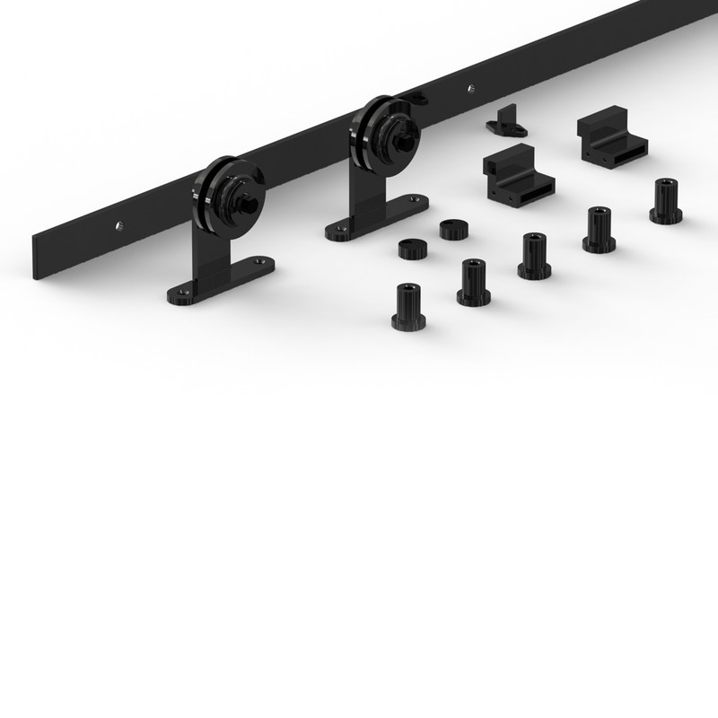 Coburn Flat Track 100 Top Mount Hanger System One Door 1500mm - Black Finish