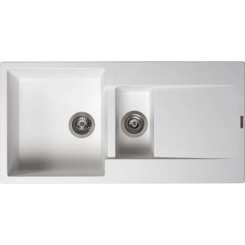 Reginox Amsterdam Reversible Composite Kitchen Sink & Drainer 1.5 Bowl White