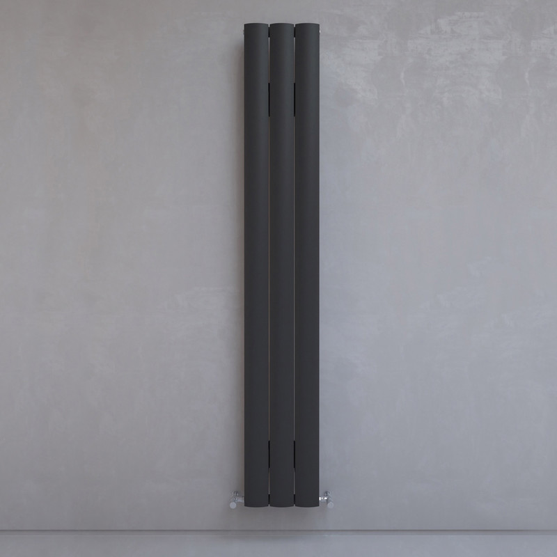 Kudox AluLite Textured Arc Designer Radiator 1800 x 280mm 2395Btu Black