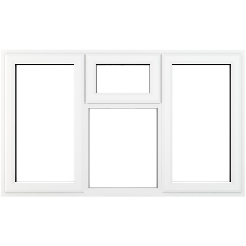 Crystal Casement uPVC Window Left & Right Hand Opening Next To a Top Opener 1770mm x 1190mm Clear Double Glazing White