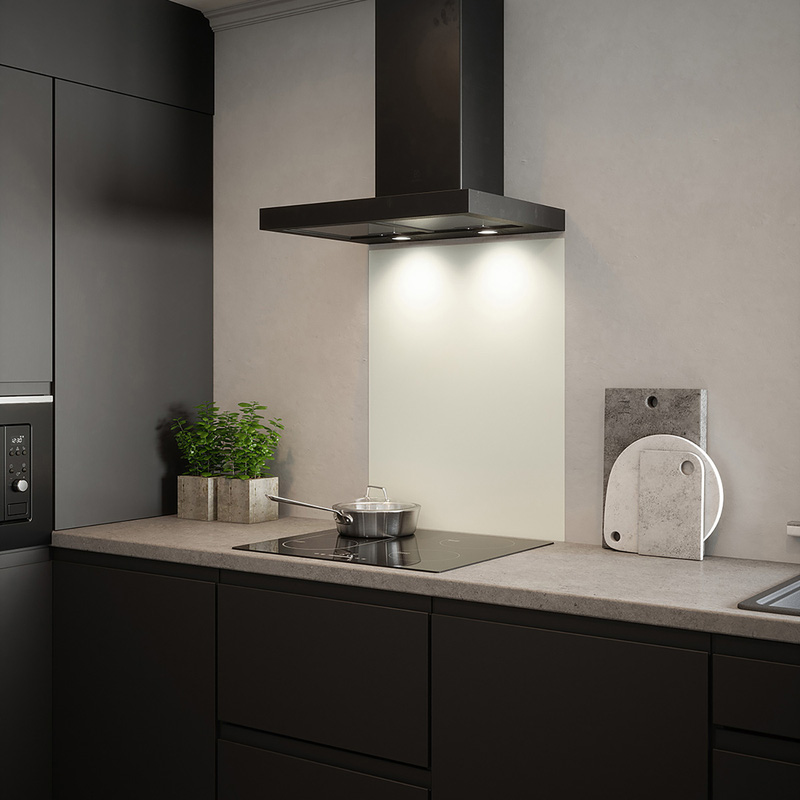 Splashback Matt White Self-Adhesive Glass Splashback 600 x 750mm
