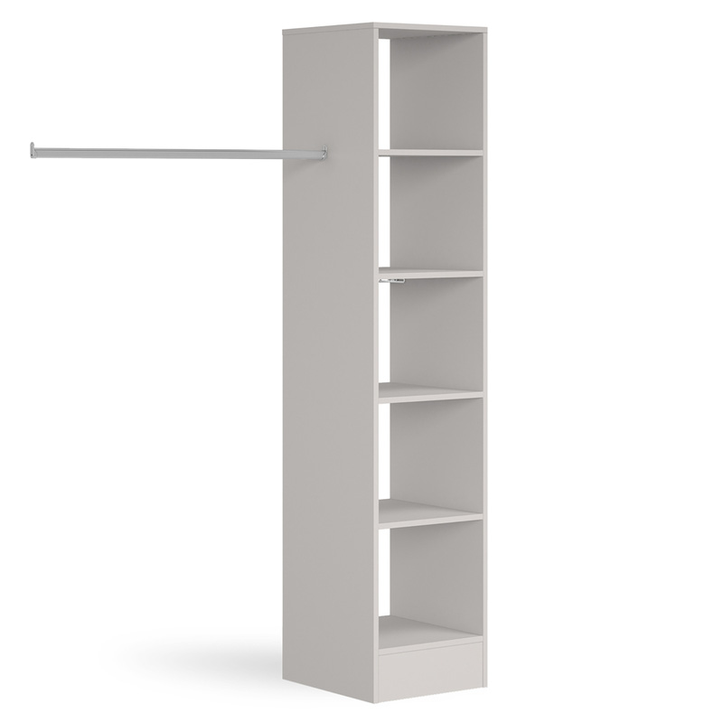 Spacepro 5 Shelves Tower Unit with 1 Hanger Bar Cashmere 2100 x 450 x 500mm