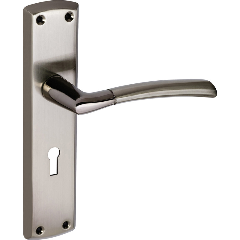 Felisa Dual Finish Door Handles Lock Black / Satin