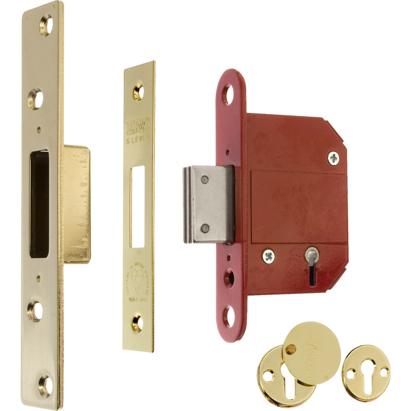 ERA BS 5 Lever Fortress Deadlock Brass 64mm