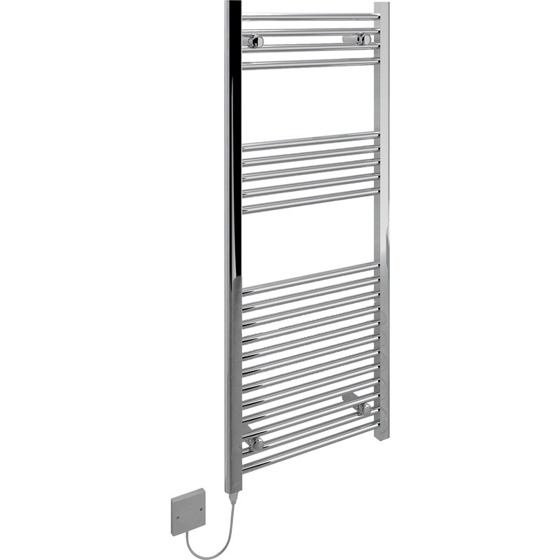 Kudox Electric Low Surface Temperature (LST) Prefilled Flat Towel Radiator 1200 x 500mm Chrome 70W