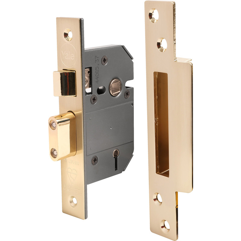Yale BS 5 Lever Mortice Sashlock 64mm Polished Brass