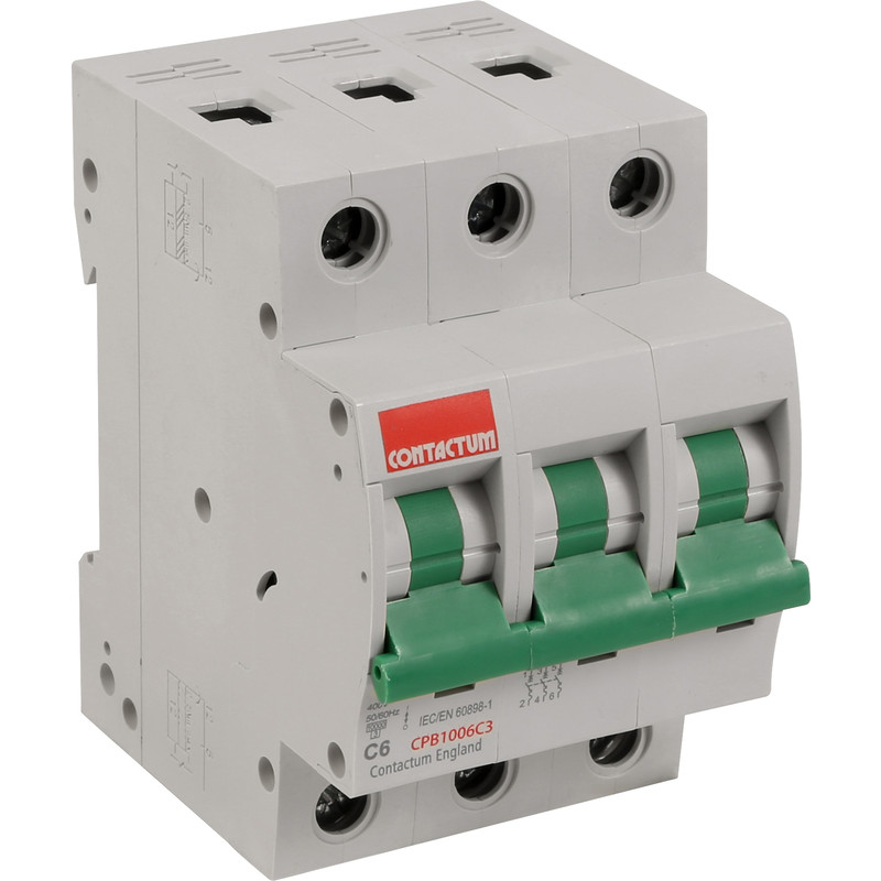 Contactum Triple Pole C Curve MCB 6A 10kA TP