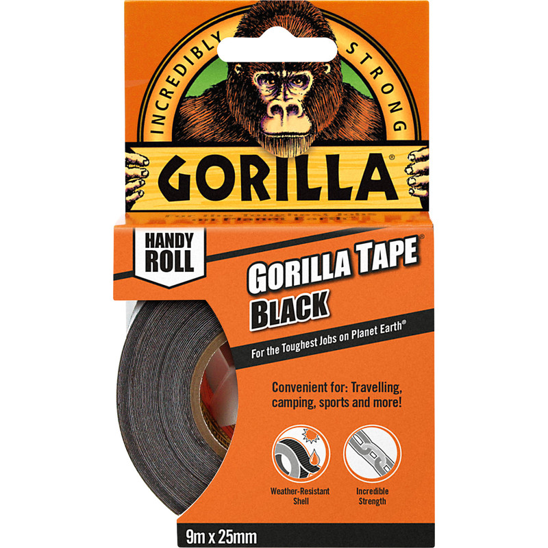 Gorilla Tape Handy Roll Black 25mm x 9m